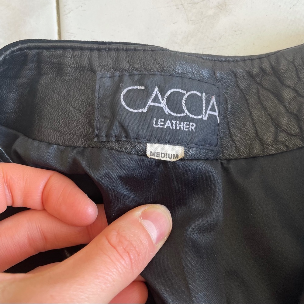 Vintage 80s Leather and suede leather jacket by CACCIA (M) - Picture 9 of 13